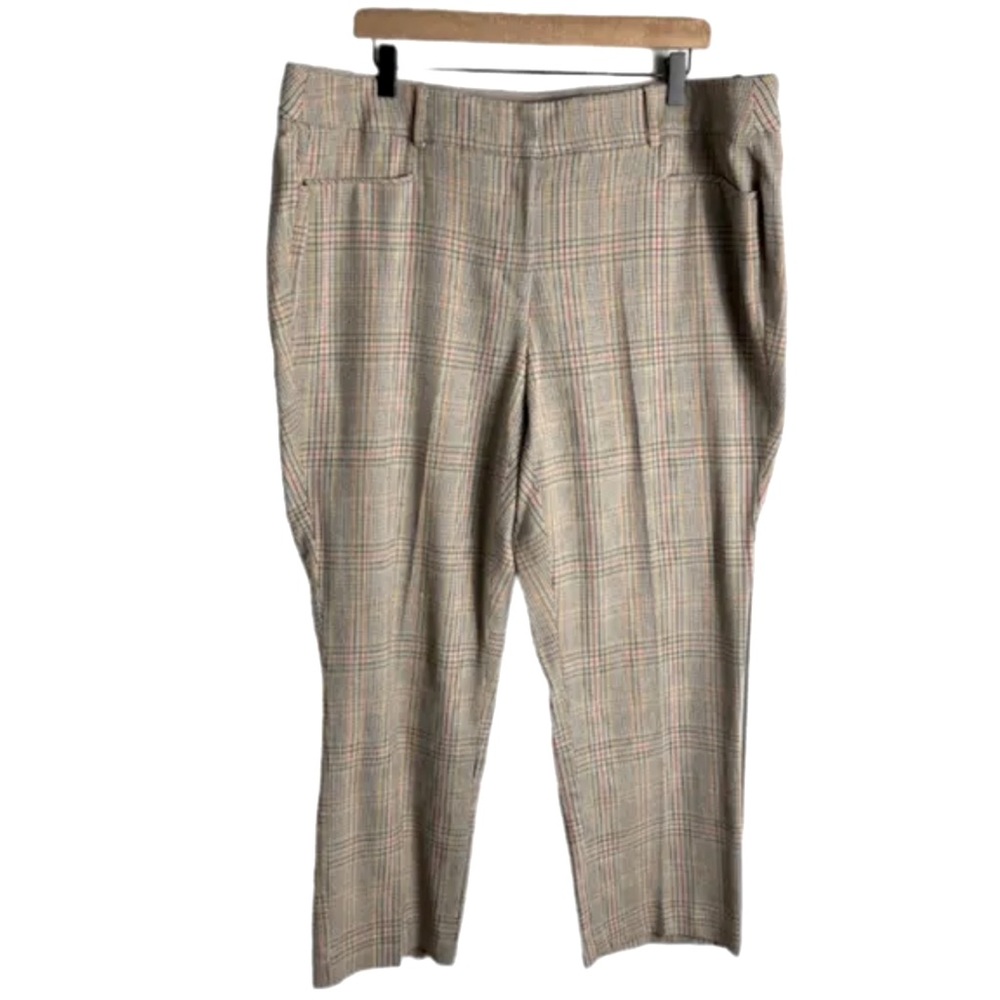 Lane Bryant The Allie Plaid Ankle Length Straight Leg Pants